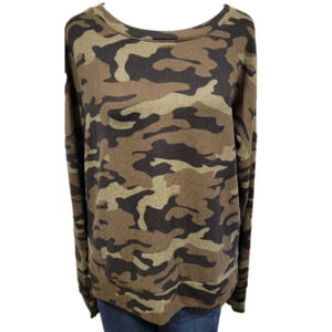 Ny Collection Camouflage Pullover Sweatshirt Size L